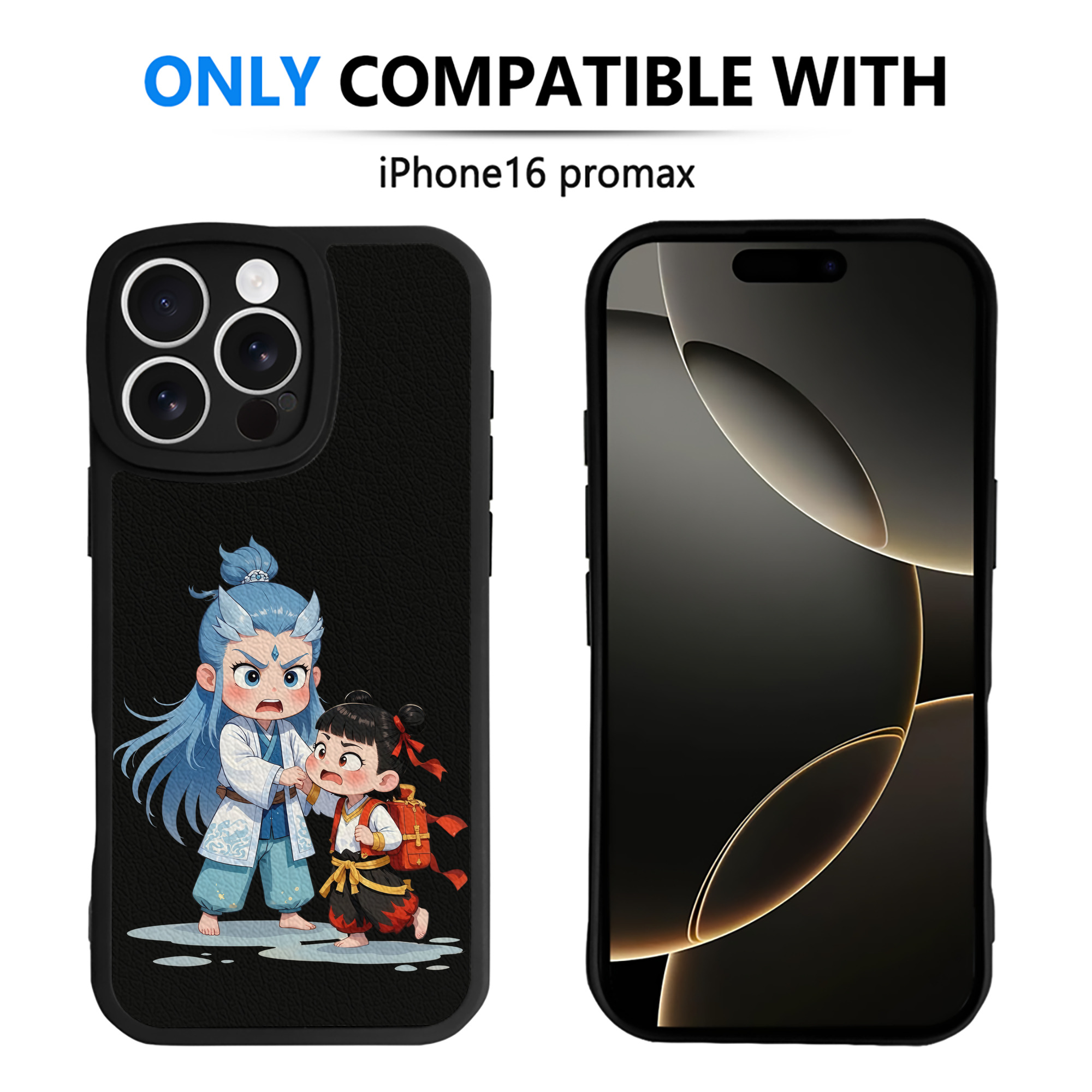 （画像用） Ne Zha 2 ナタ 魔童の大暴れ 【iPhone 16シリーズ対応】シリコンスマホケース（レザー調） 材質：シリコン